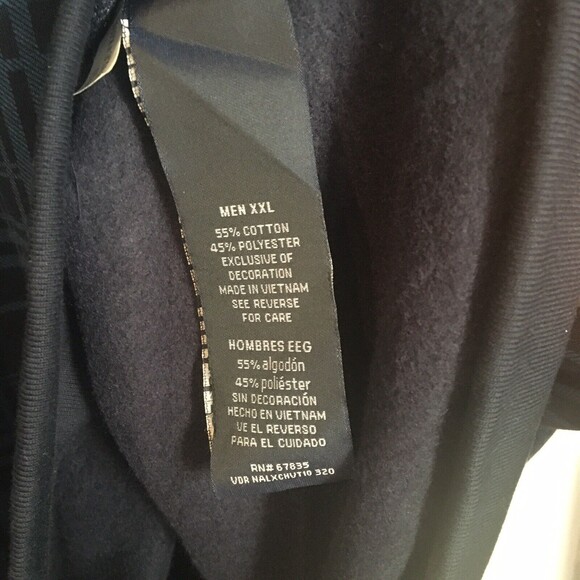 Nautica Mens Sweatshirt XXL Navy Blue Pullover 1/4 Zipper Mock Neck Plaid NWT - Picture 6 of 6